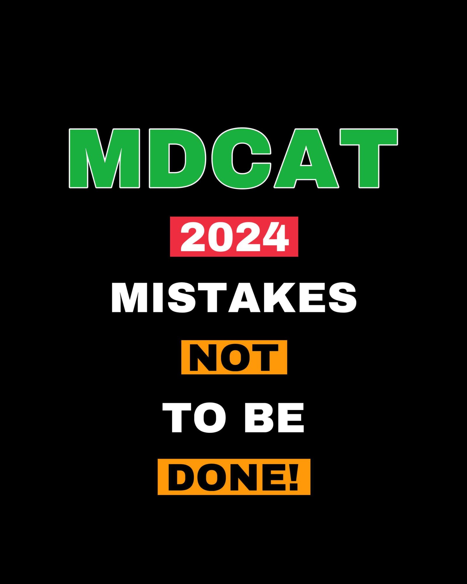 mistakes not to be done in mdcat 2024