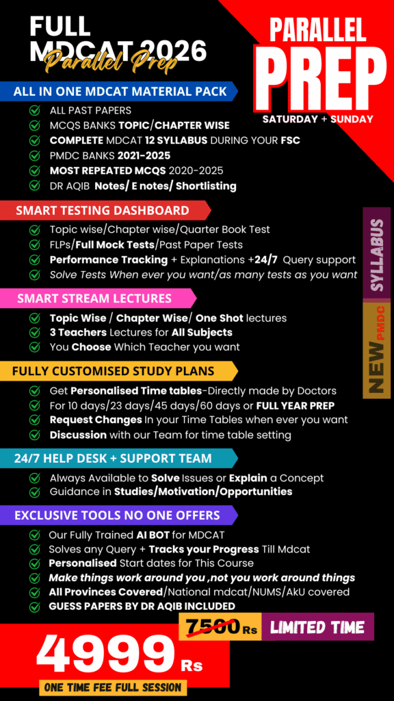 MDCAT PARALLEL PREP SESSION 2026